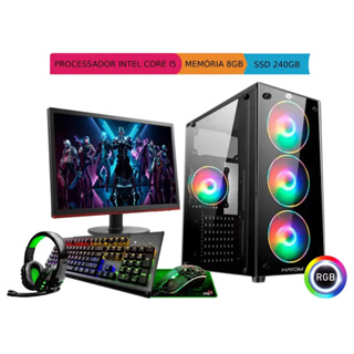 Computador Gamer Completo i5 8gb 240gb + Monitor e Kit Gamer