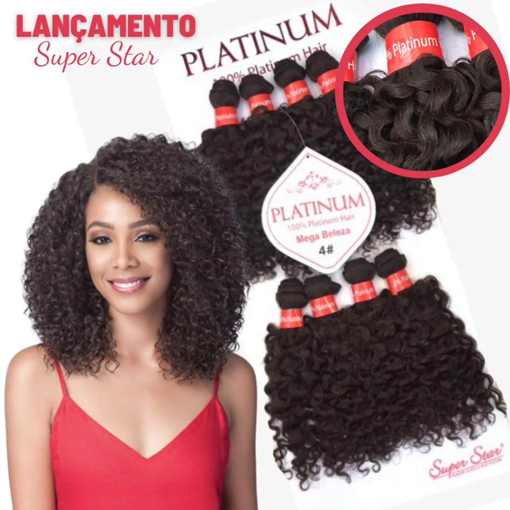 Cabelo Orgânico Black Mega Beleza Platinum Super Star 25cm 280gr