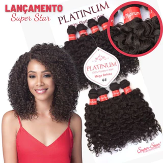 Cabelo Orgânico Black Mega Beleza Platinum Super Star 25cm 280gr