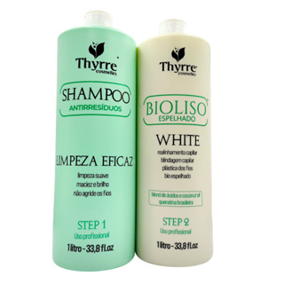 Kit BioLiso White Escova Progressiva 2x1000ml Sem Formol Plástica Do Fio Semi-Definitiva Thyrre Cosmetics