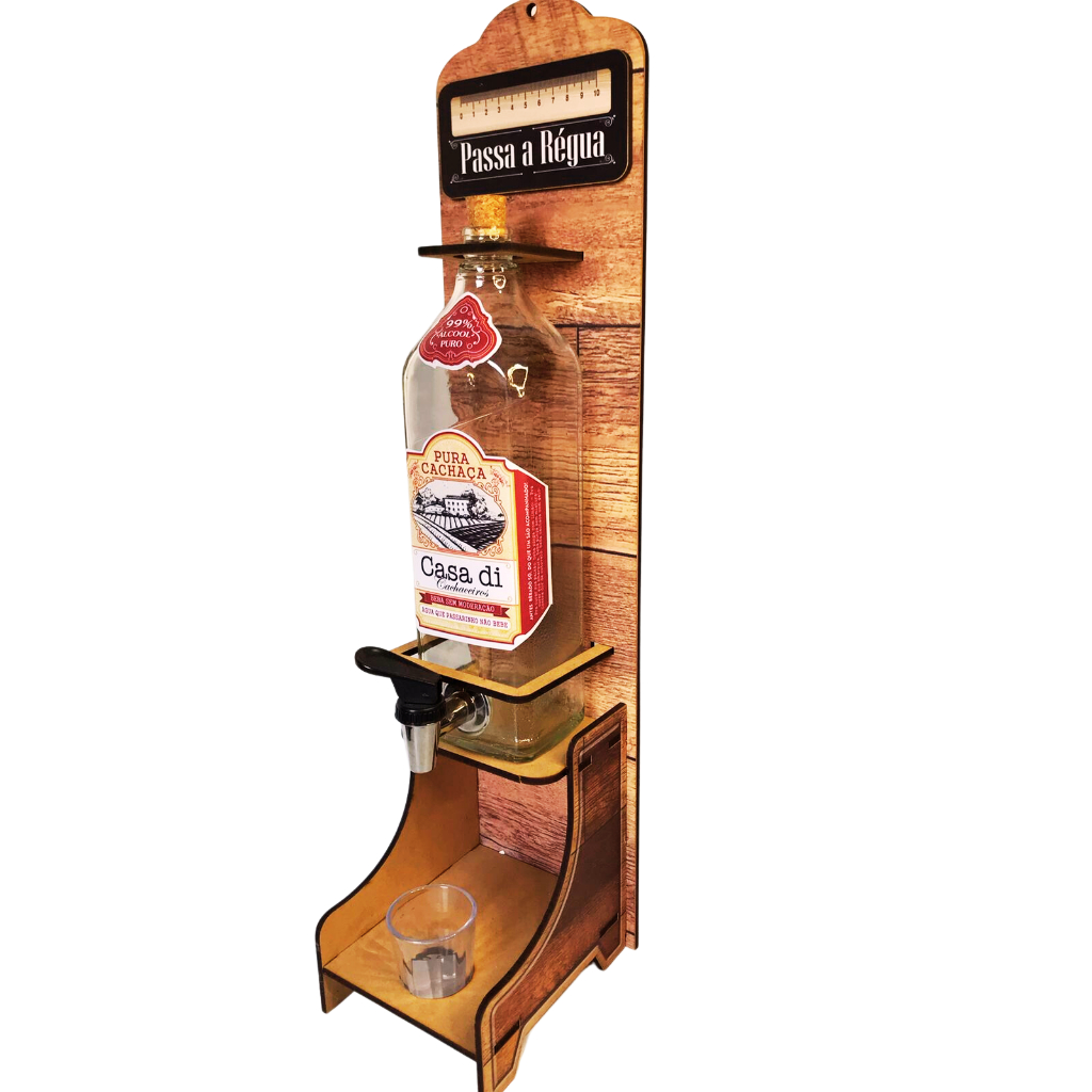 Pingometro Parede Porta Cachaça Área Gourmet Dosador De Bebidas C/ Copo Decoração De Parede Casa Rústico Bar Novidade Pronta Entrega Exclusivo