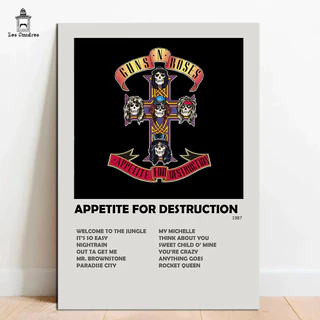Quadro Placa Decorativa Guns N Roses Appetite For Destruction em MDF 28x20cm