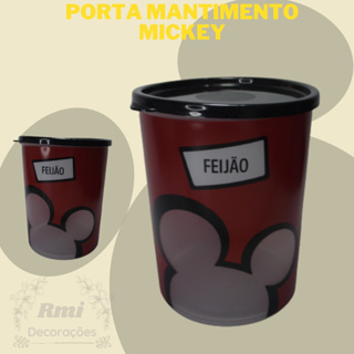 Porta Mantimento Mickey Mouse Disney Pote Armazenamento de Feijão