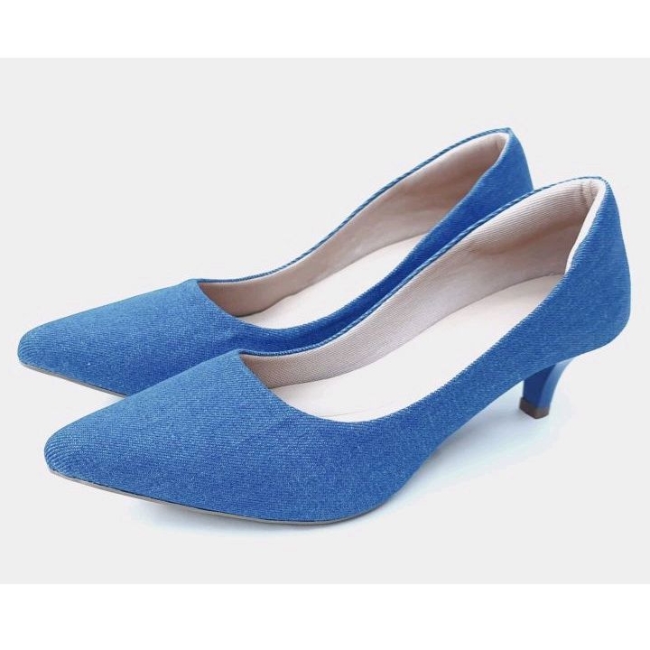 Sapato Feminino Scarpin Boneca Donna Santa Azul
