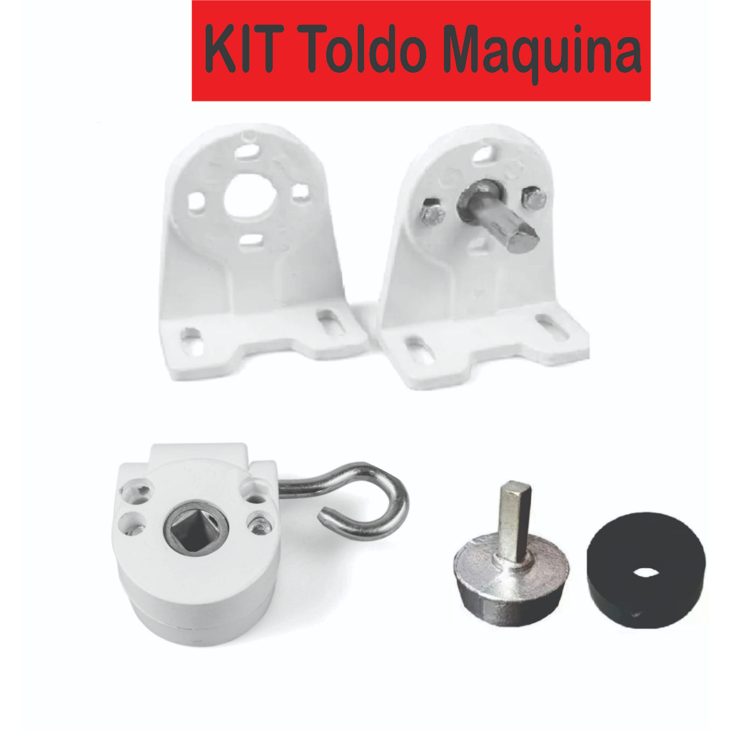 Kit Toldo Máquina Redutor Tradicional Catraca Mancal Retratil - Branco