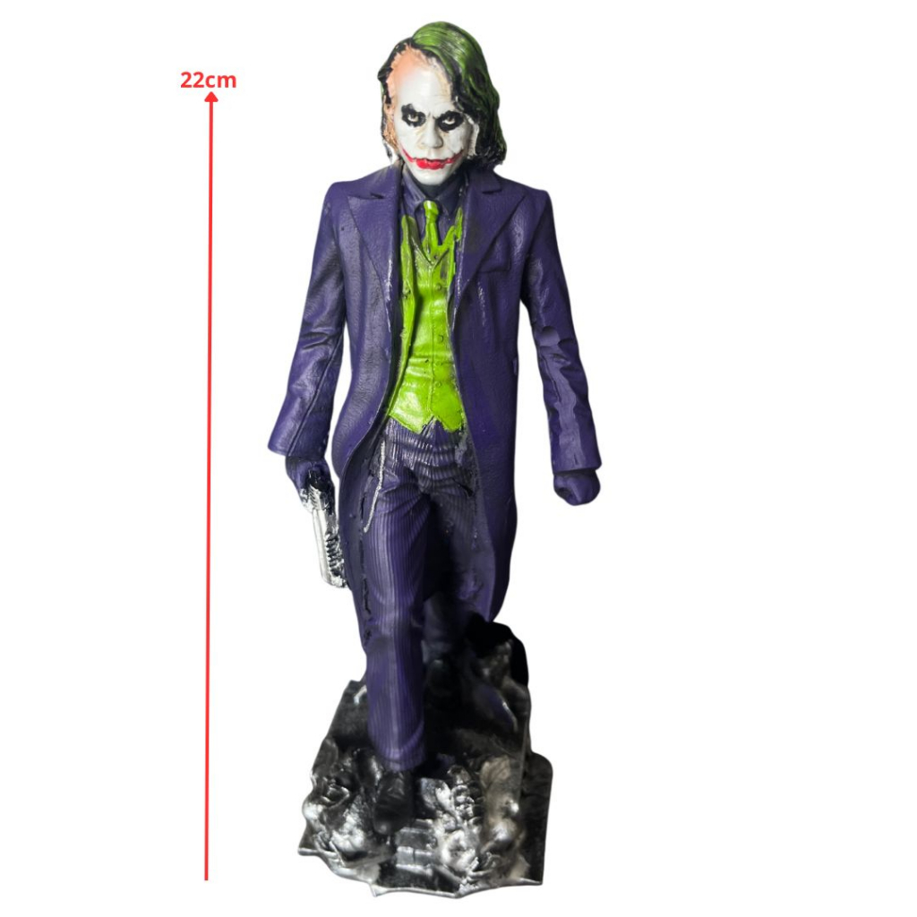 Boneco Grande Coringa Heath Ledger Estátua Miniatura Colecionável Estatueta de Resina