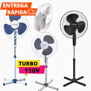 Ventilador Turbo 110V De Coluna Pedestal 40 CM Silencioso 3 Velocidades Altura Ajustável Futuro Brasil Presente Dia Das Mães