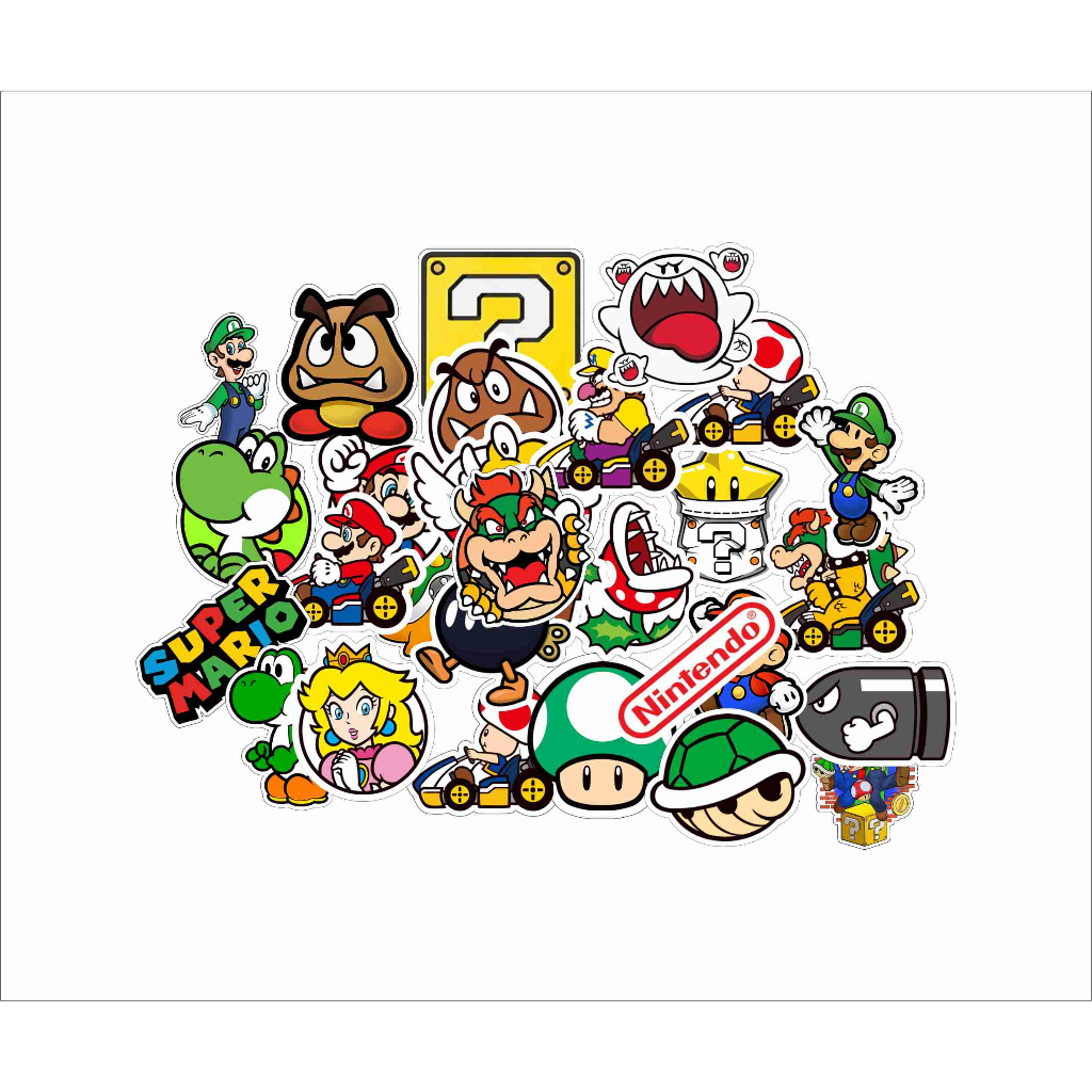 30x Colantes adesivos Super Mario Peach Nintendo Stickers