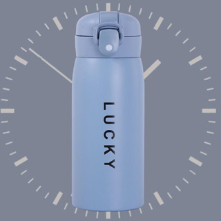 Garrafa Térmica Inox Moderna Para Água Estampa Lucky 350ml e 500ml