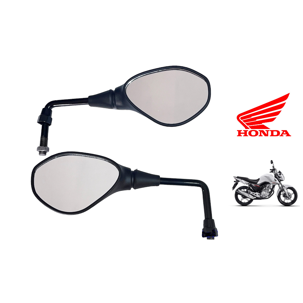 Par Mini Retrovisor Rebaixado Haste 90° Bmw Gs 650 F800 Rosca Honda