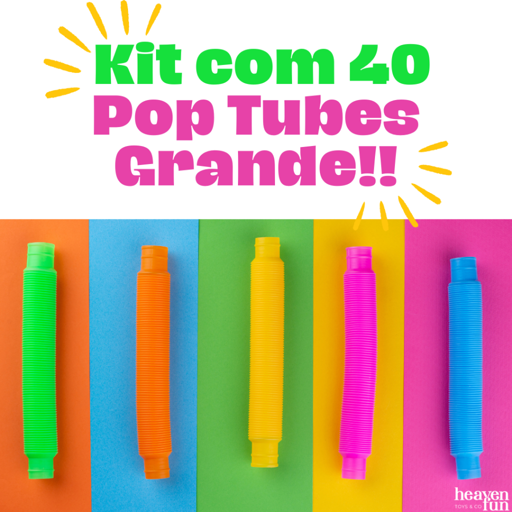 Kit 40 unidades Pop Tube Fidget Toy Grande Anti Stress Sensorial ...