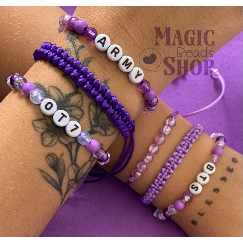 Pulseira Lilás/Roxa BTS ARMY OT7
