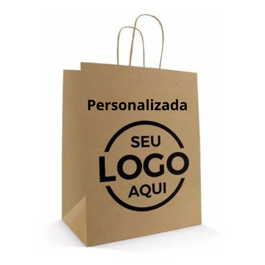 100 Sacola De Papel Kraft Personalizada Com A Sua Logo Sacolas Shopee Brasil 2285