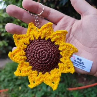 Chaveiro Girassol de crochê