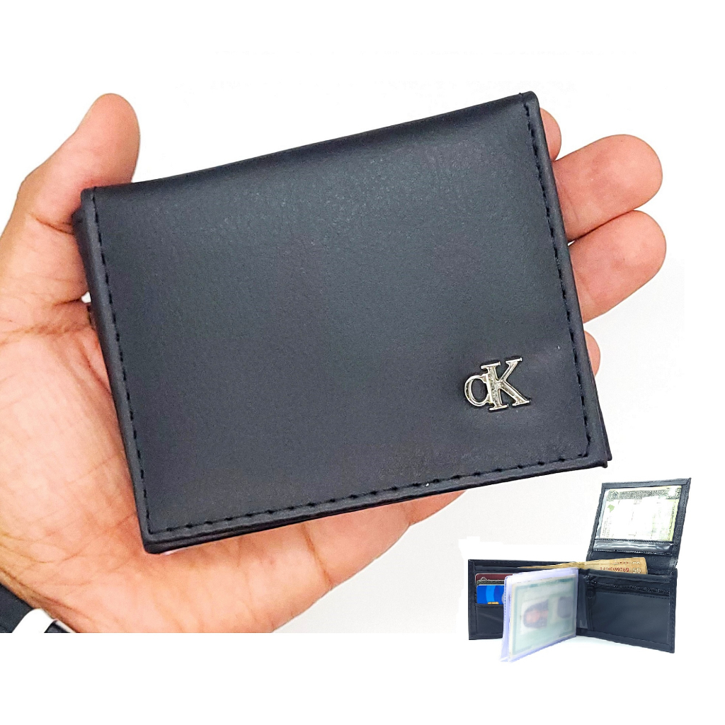 Carteira Masculina Slim de Couro Modelo L Executiva Fina Envio Imediato