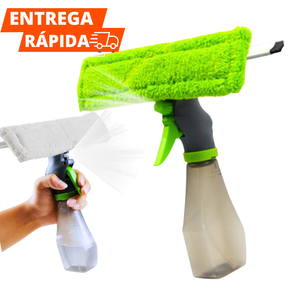 Rodinho De Limpar Vidros Spray 3 em 1 Com Borrifador Para Janelas Box ...