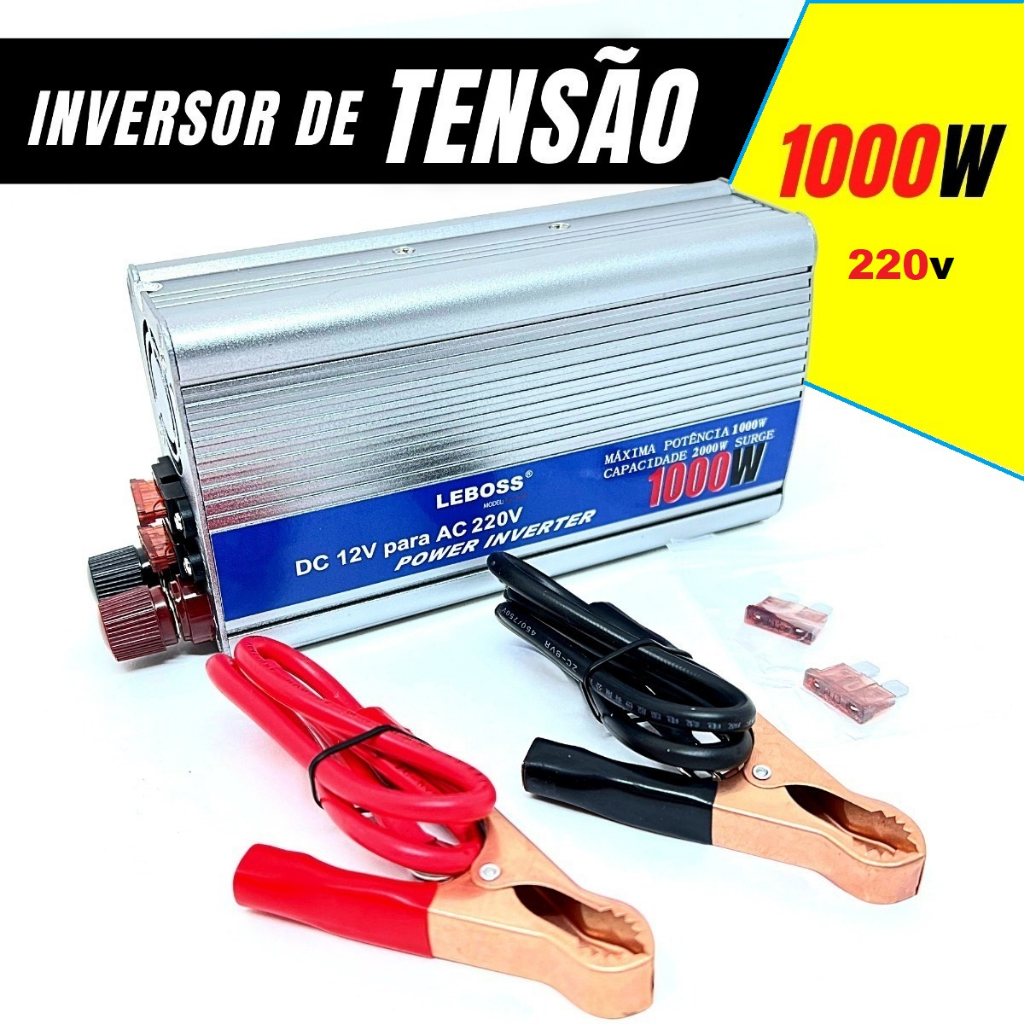 Inversor Conversor 12v Para 220v Potência 1000w Veicular Transformador Tensão Energia Leboss Lb 9025