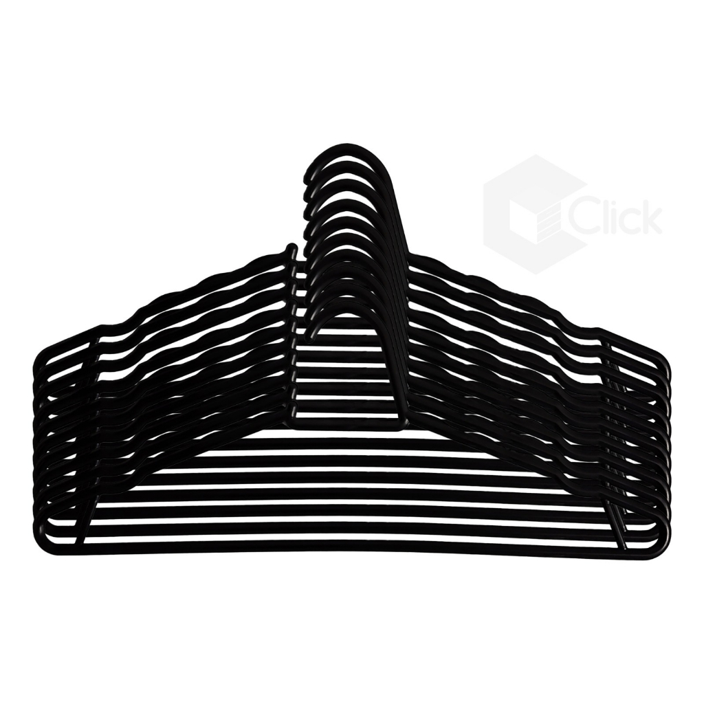 Kit Cabide Preto 20 Unidades Resistente Para Roupas Casaco | Shopee Brasil