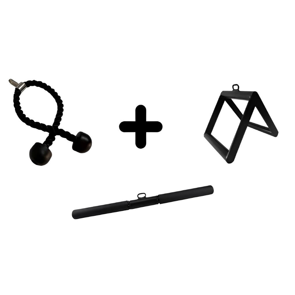 Kit 3 Puxador Triceps Pulley Reto Corda Triangulo Academia Shopee Brasil