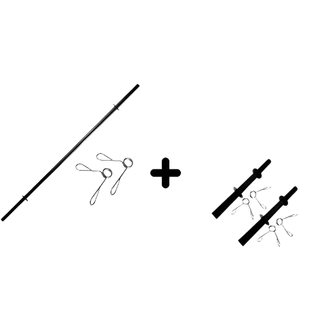KIT Par De Halter 40cm + Barra Body Pump 1,20m Musculação Treino Funcional Com Par de Presilhas
