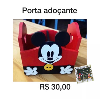 Porta Adoçante, sazon, açucar Mickey ou Minnie Disney mdf