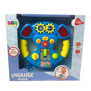 Volante Carro Brinquedo Infantil Som Luzes Realista Bebês Crianças - Bbr Toys