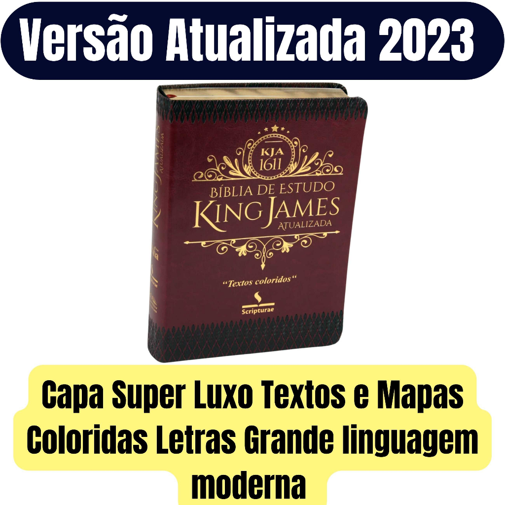 Bíblia De Estudo King James Atualizada Capa Luxo LETRAS GRANDE TEXTO E ...