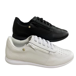 Tênis Feminino Enfermagem Zíper Elástico Couro Legítimo Usaflex 3407 em Oferta na Shopee