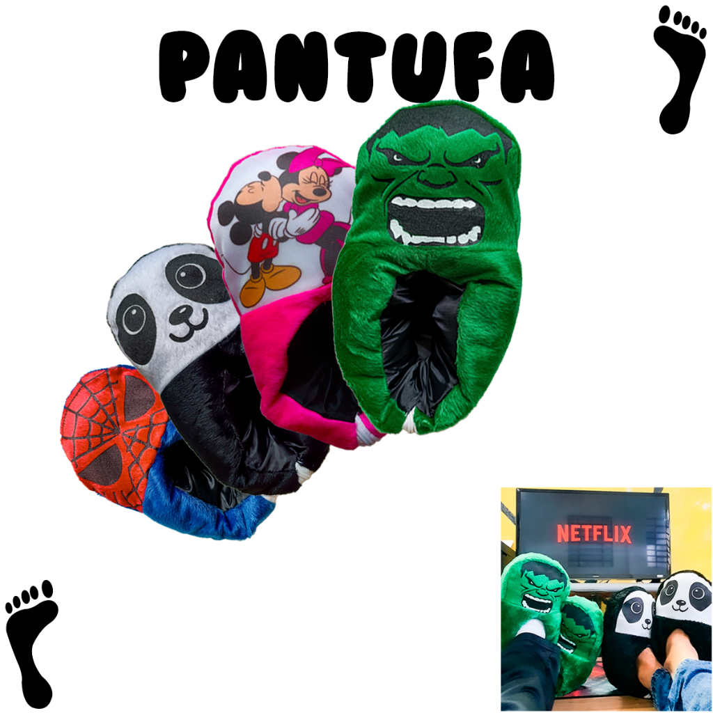 Pantufas de Inverno Adulto e infantil vários personagens