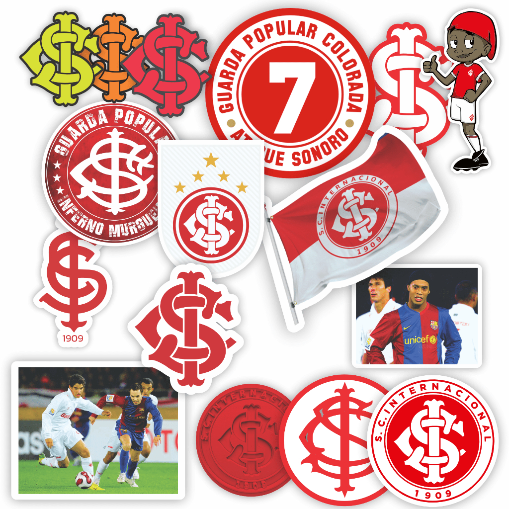 KIT 16 Adesivos Inter Internacional Colorado P7 Vinil A prova dagua ...