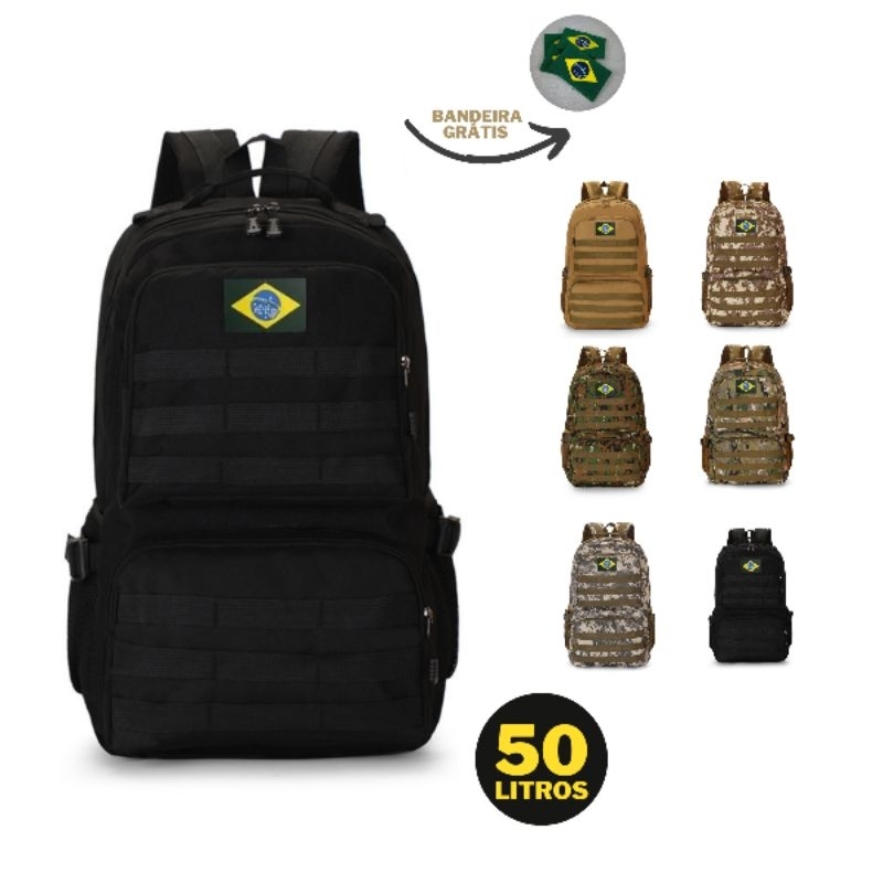 Mochila Tática Militar 50l Impermeável Camping Promoção