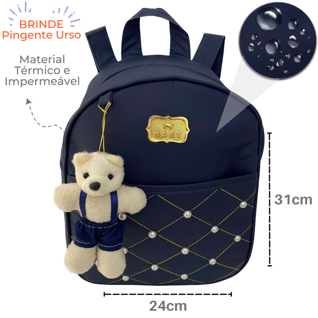 Mochila Bebê Maternidade Clio Multifuncional Masculina - Marinho