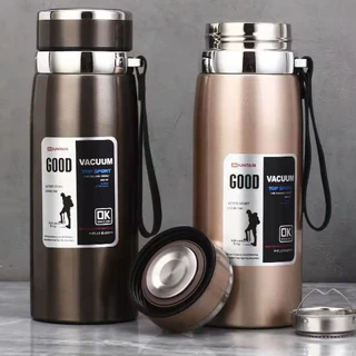 Garrafa Térmica Vacuum 600ml/800ml/1000ml Inox Com Quatro Cores Parede Dupla Filtro Chá Café Água Quente Fria Com Alça