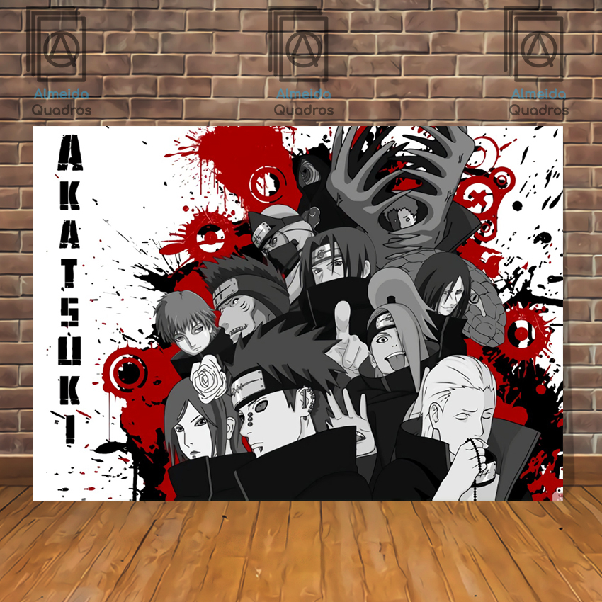 Placa decorativa mdf Nuvem Vermelha Akatsuki Naruto Arte em