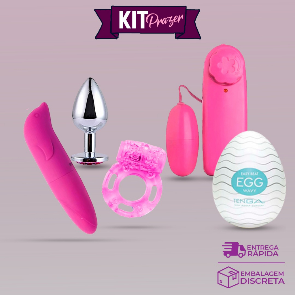 Kit 2 Vibradores Feminino Plug Anal Anel Peniano Vibrador Egg Masturbador Shopee Brasil