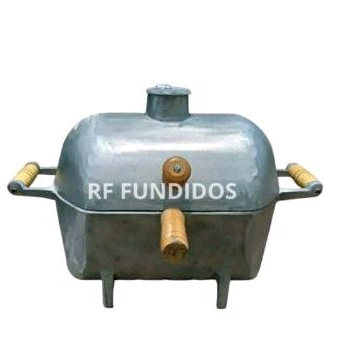 churrasqueira a bafo pequena alumínio fundido