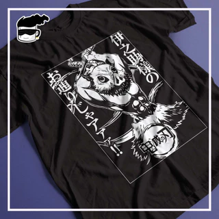Camiseta Demon Slayer Inosuke Unissex 100% Algodão Anime Kimetsu no Yaiba