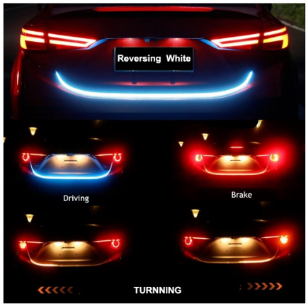 1 Fita Led 12v Porta Malas Seta Sequencial 120cm Break Light