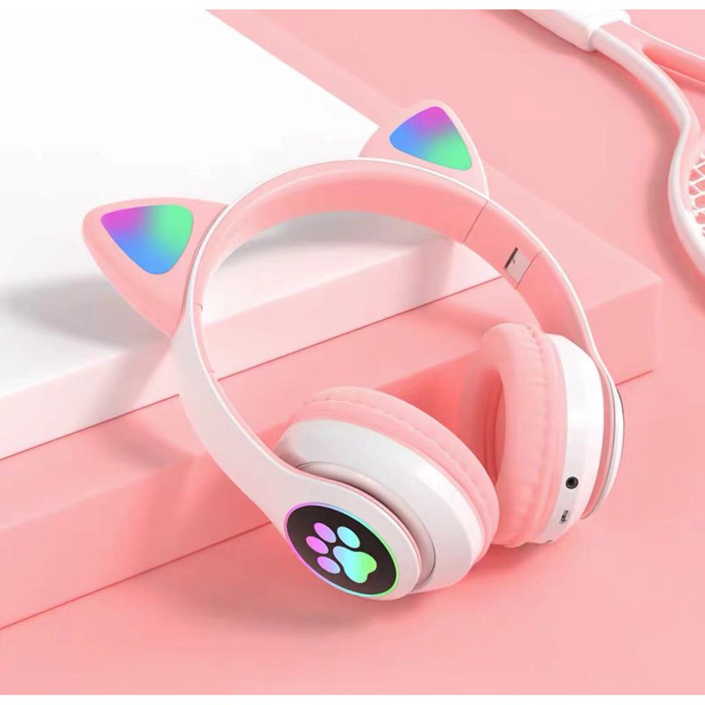 Fone Orelha De Gato Gatinho Cat 5.0 Bluetooth Ear Com Led Rgb Headphone  Original - Escorrega o Preço