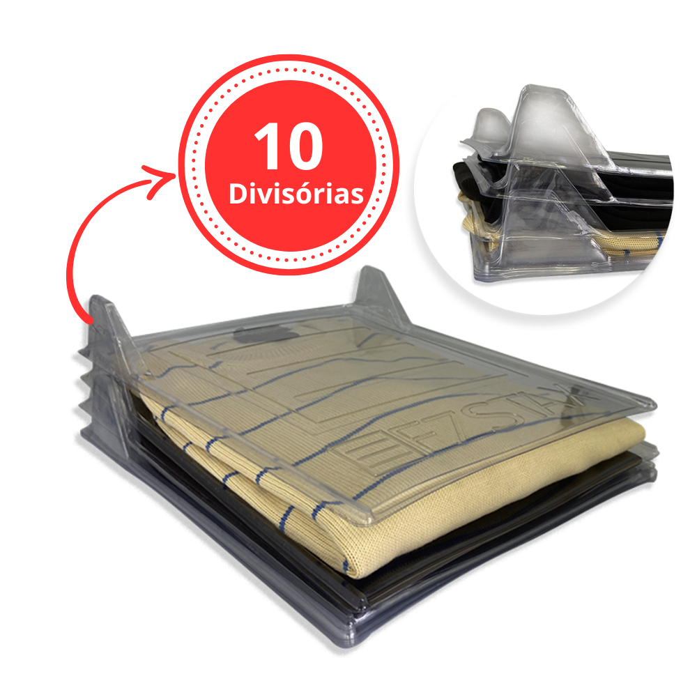 Organizador de Roupas e Camisetas com 10 Unidades Tipo Arquivo