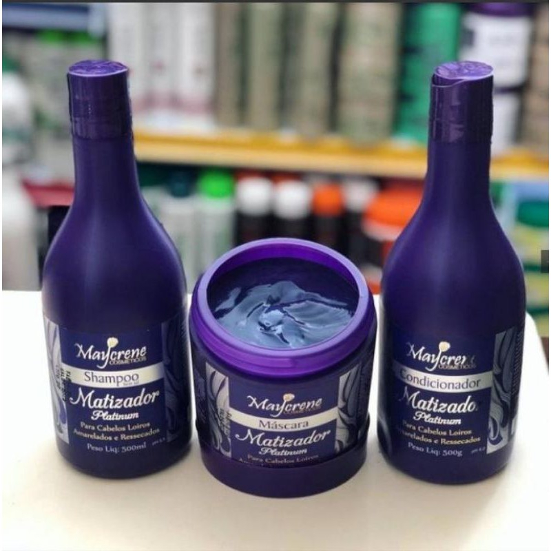 Kit Matizador Loiro Absoluto May Crene Para Cabelos Loiros e Grisalhos ...