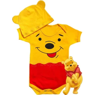 Body Bebê Ursinho Poof Body + Touca Mesversario Temático