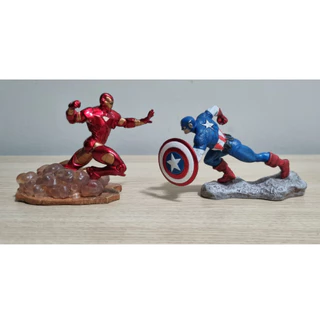 Lote 2 Miniaturas Estatuetas - Homem de Ferro e Capitão América - Vingadores Avengers - Disney Marvel - 2011