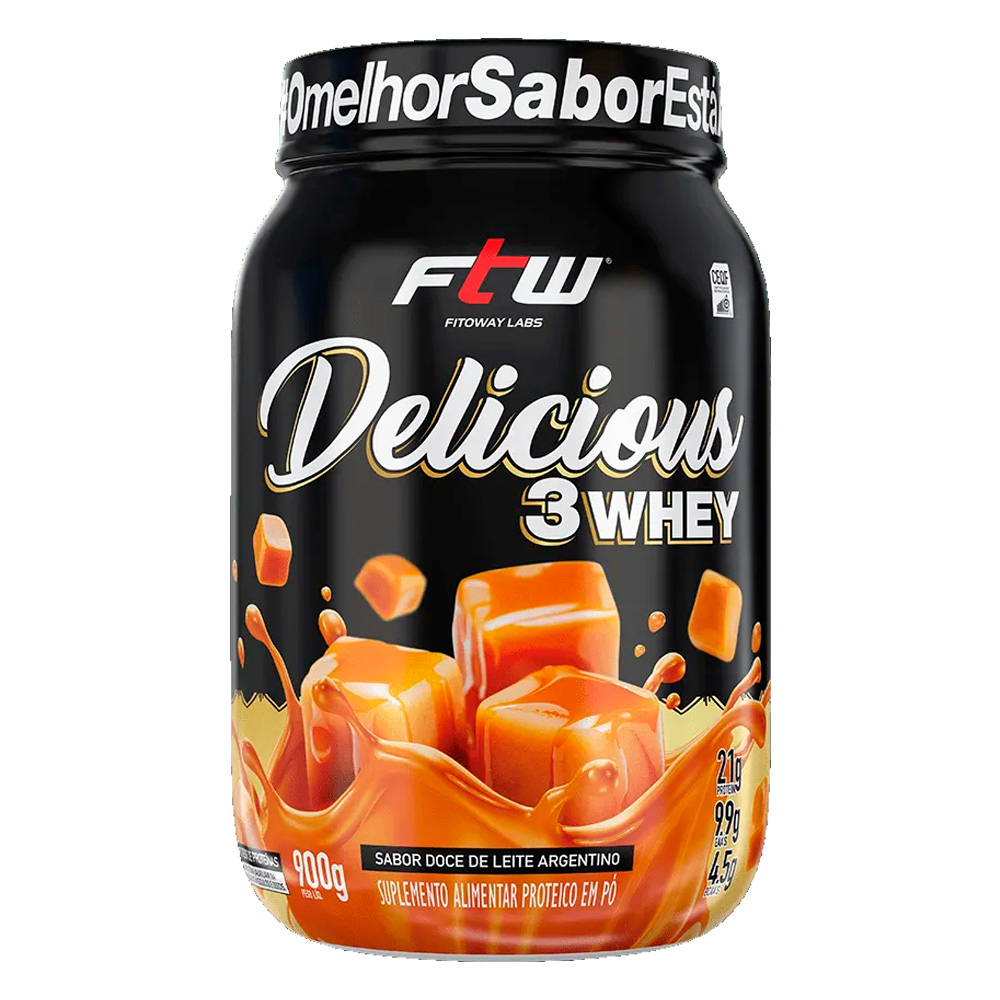 Delicious Whey 3w Gourmet 900g Concentrado Isolado Hidrolisado Ftw – Igual ao Best Whey