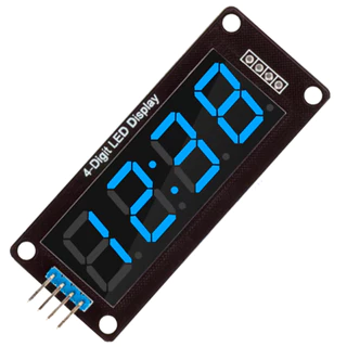 Módulo Display LED 7 Segmentos 4 Dígitos TM167 0.36” CLOCK AZUL para Arduino