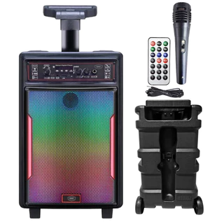 Caixa de Som Potente Grande Rodinha +1000w com Microfone P10