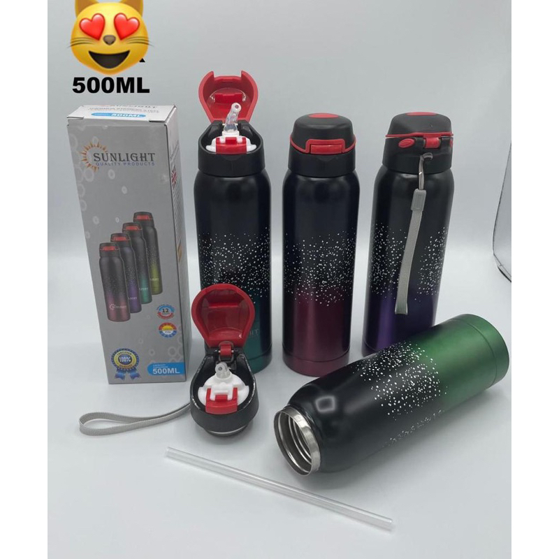 Garrafinha térmica stanley - cores variadas - Garrafa térmica 500ml com canudo