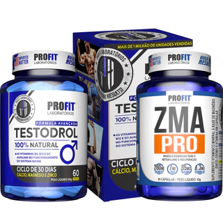Testodrol Gh - Testosterona - Pote 60 Tabletes + Zma Pro Com Picolinato De Cromo - Pote 90 Cápsulas - Profit