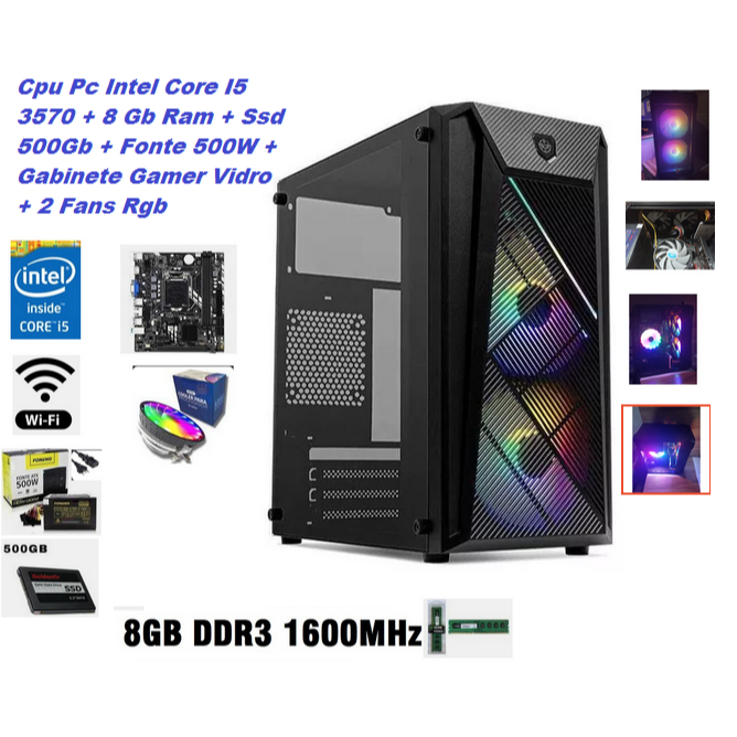 Pc Gamer Hércules Intel I3 Gt 740 4gb 8gb Hd 500gb Wi-fi