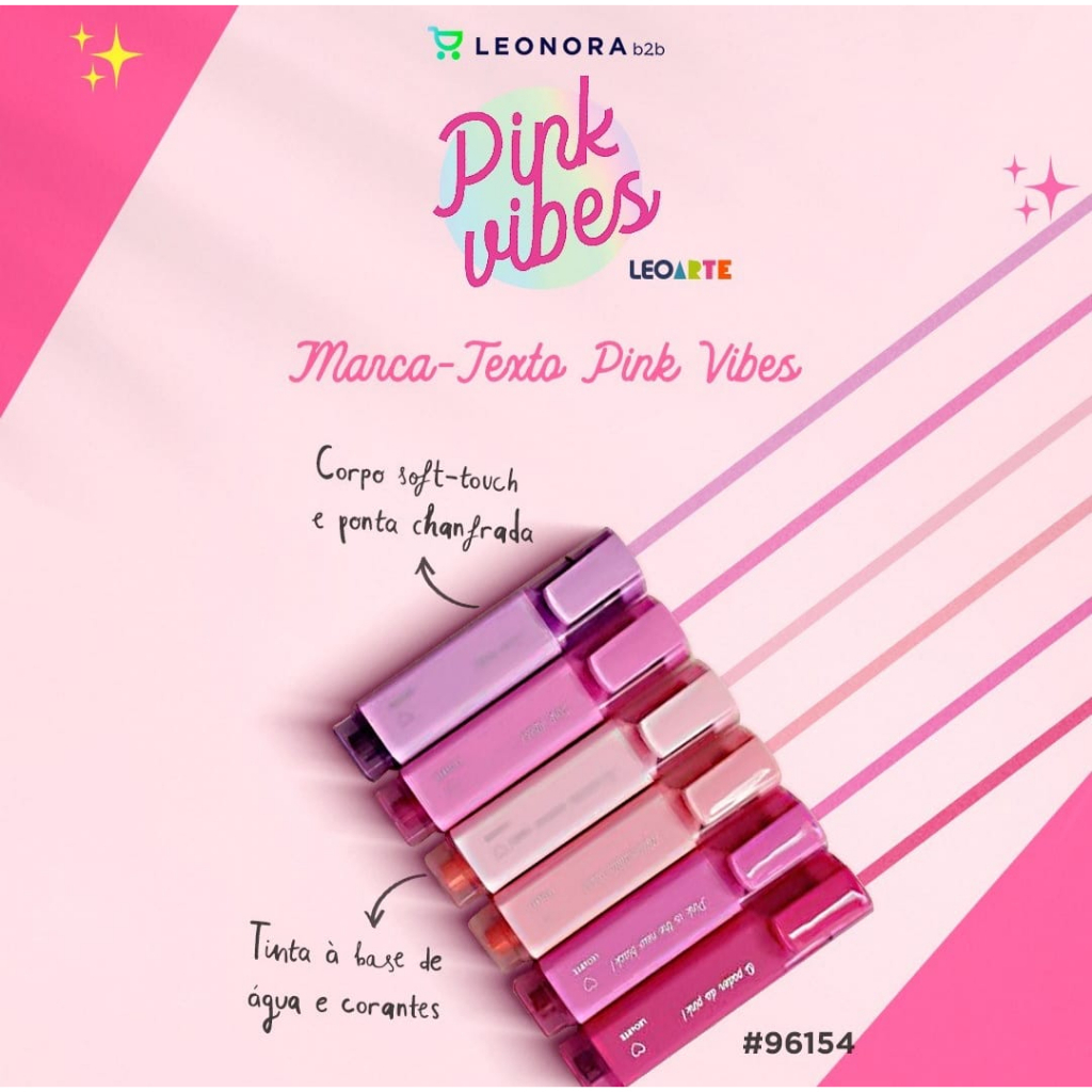 Marca Texto Pink Vibes 6 Cores Soft Touch - LeoArte | Shopee Brasil